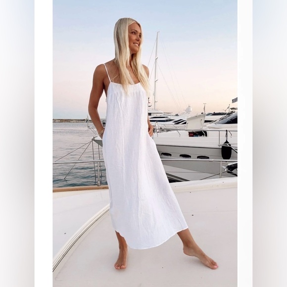 Show Me Your MuMu Dresses & Skirts - Show Me Your Mumu Oasis Midi Dress White Gauze Size XL